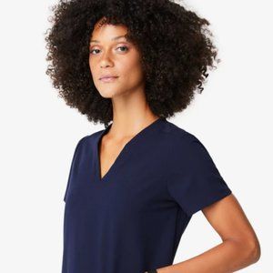 Figs Women's Navy Short Sleeve Scrub Top